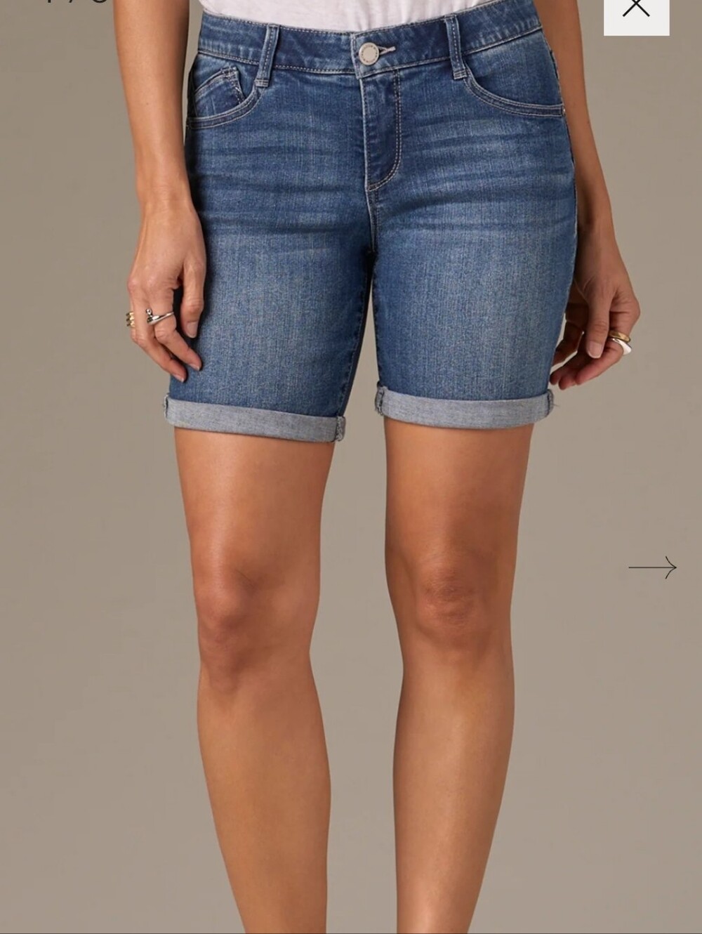Wit & Wisdom Ab-Solution Denim Shorts  - Size 16